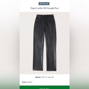Abercrombie & Fitch Black Leather Pants